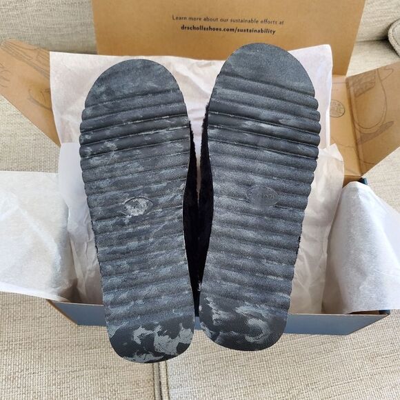 Dr. Scholl's Staycay OG Faux Fur Slide Slipper size 7 in Black- NEW - Picture 13 of 13
